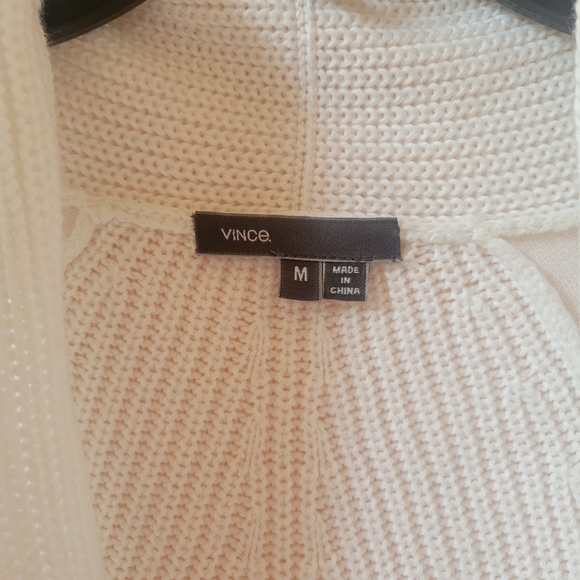 Vince White Open Front Knit Cardigan - Picture 2 of 4
